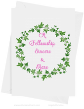 Load image into Gallery viewer, Note Cards-A Fellowship Sincere & Rare- Ivy