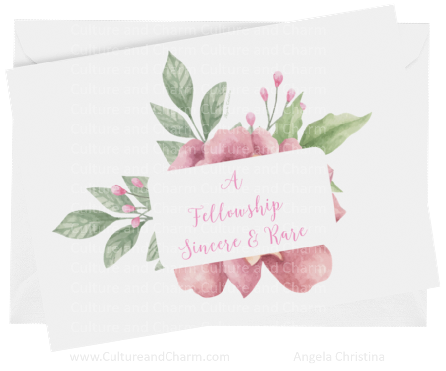Note Cards-A Fellowship Sincere & Rare-Pink Bouquet