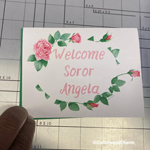 Load image into Gallery viewer, Greeting Card-PERSONALIZED-Welcome Soror-Tea Roses
