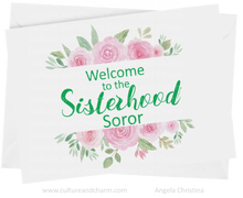 Load image into Gallery viewer, Note Cards-Welcome to the Sisterhood Soror-Tea Roses

