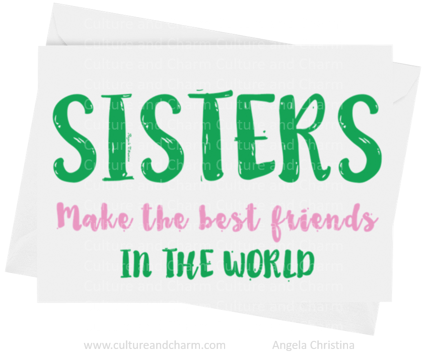 Note Cards-Sisters Make the Best Friends-Pink/Green