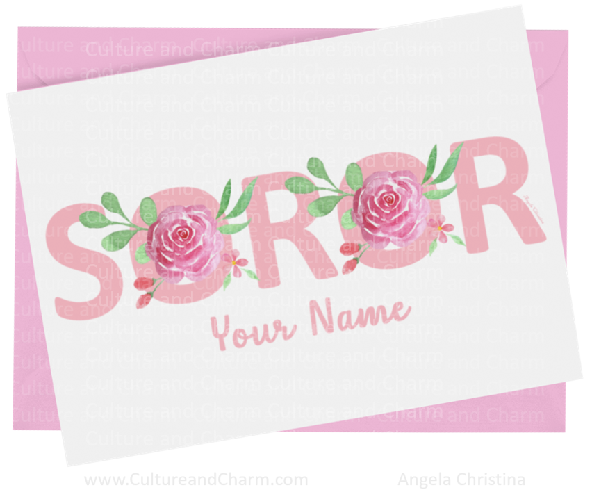 Note Cards-PERSONALIZED-Soror-Tea Rose-Pink